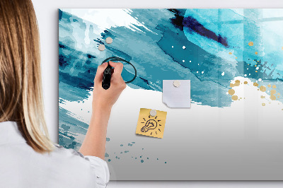 Decoratief glazen wandbord beschrijfbaar en magnetisch Een kleurrijke poster voor het presenteren van foto's
