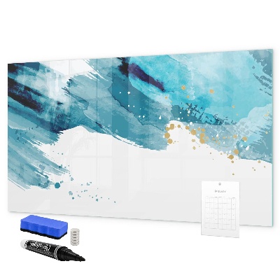 Decoratief glazen wandbord beschrijfbaar en magnetisch Een kleurrijke poster voor het presenteren van foto's