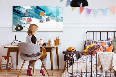 Decoratief glazen wandbord beschrijfbaar en magnetisch Een kleurrijke poster voor het presenteren van foto's