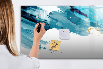 Decoratief glazen wandbord beschrijfbaar en magnetisch Een kleurrijke poster voor het presenteren van foto's