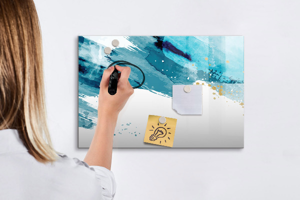 Decoratief glazen wandbord beschrijfbaar en magnetisch Een kleurrijke poster voor het presenteren van foto's