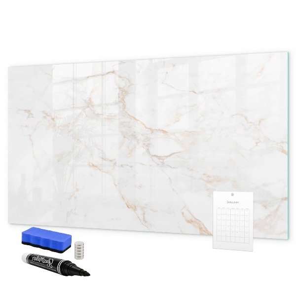 Memobord van glas met print inclusief neodymium magneten Modern prikbord voor notities en foto's
