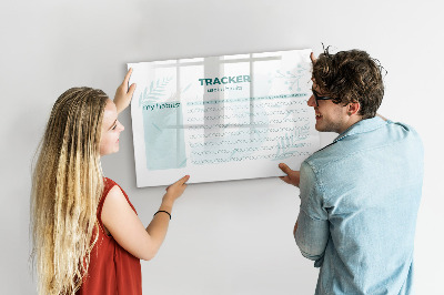 Memobord van glas met print inclusief neodymium magneten Het bijhouden van nuttige gewoonten elke dag