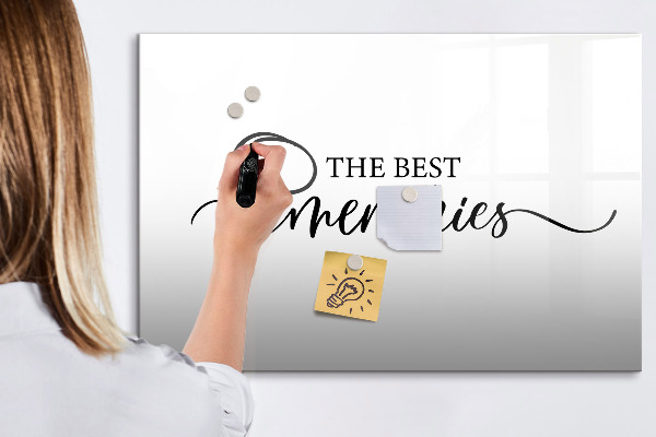 Decoratief glazen wandbord beschrijfbaar en magnetisch De mooiste momenten van je leven