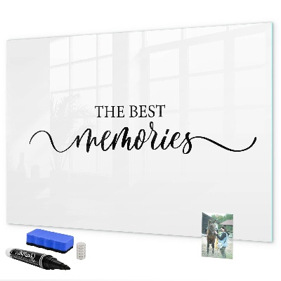 Decoratief glazen wandbord beschrijfbaar en magnetisch De mooiste momenten van je leven