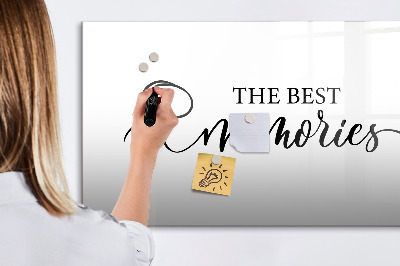 Decoratief glazen wandbord beschrijfbaar en magnetisch De mooiste momenten van je leven