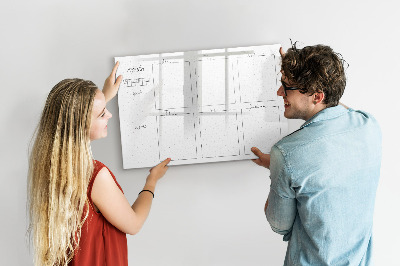 Memobord van glas met print inclusief neodymium magneten Maandplanner met ruimte voor foto's