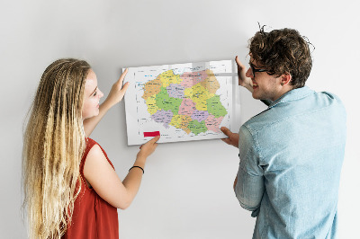 Decoratief glazen wandbord beschrijfbaar en magnetisch Interactieve kaart met herdenkingsplaatsen