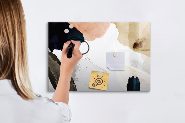 Memobord van glas met print inclusief neodymium magneten Een creatieve ruimte voor het presenteren van foto's