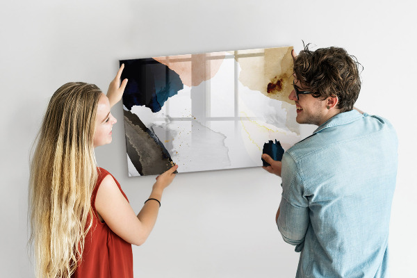 Memobord van glas met print inclusief neodymium magneten Een creatieve ruimte voor het presenteren van foto's
