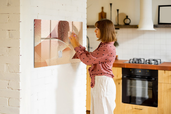 Decoratief glazen wandbord beschrijfbaar en magnetisch Modern fotodisplaybord