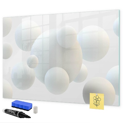 Decoratief glazen wandbord beschrijfbaar en magnetisch Ruimte voor herinneringen en notities