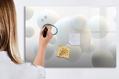 Decoratief glazen wandbord beschrijfbaar en magnetisch Ruimte voor herinneringen en notities