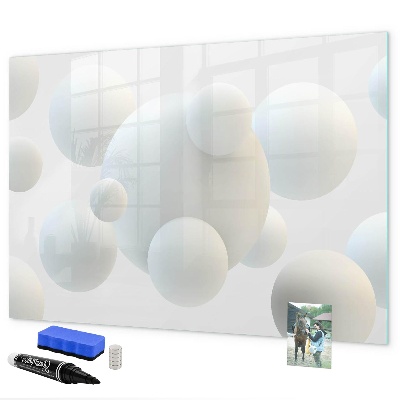 Decoratief glazen wandbord beschrijfbaar en magnetisch Ruimte voor herinneringen en notities