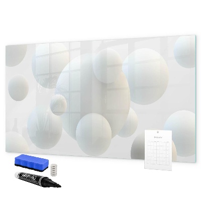 Decoratief glazen wandbord beschrijfbaar en magnetisch Ruimte voor herinneringen en notities