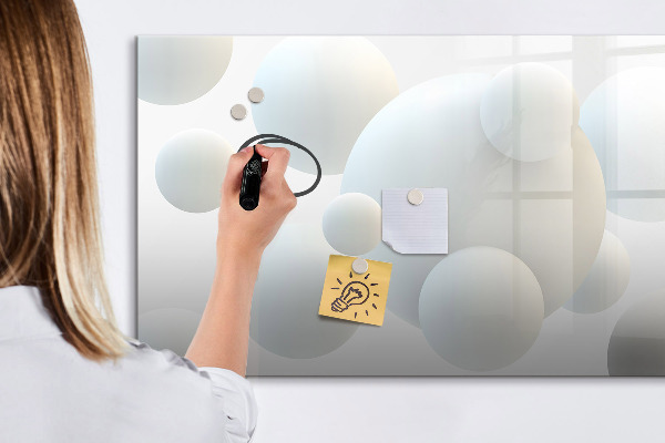 Decoratief glazen wandbord beschrijfbaar en magnetisch Ruimte voor herinneringen en notities