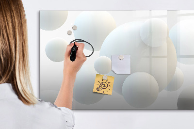 Decoratief glazen wandbord beschrijfbaar en magnetisch Ruimte voor herinneringen en notities