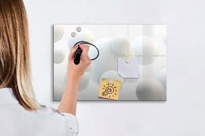Decoratief glazen wandbord beschrijfbaar en magnetisch Ruimte voor herinneringen en notities