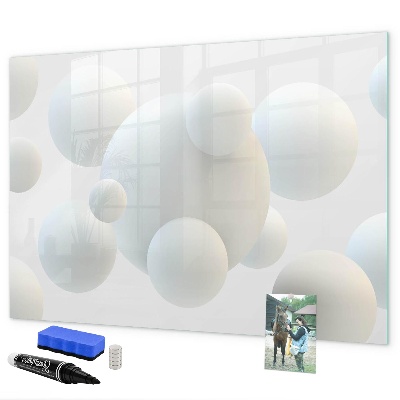 Decoratief glazen wandbord beschrijfbaar en magnetisch Ruimte voor herinneringen en notities
