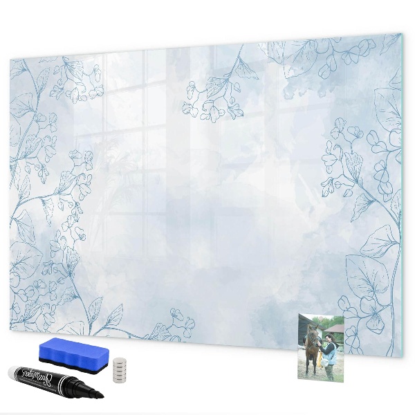 Memobord van glas met print inclusief neodymium magneten Ruimte voor herinneringen en notities