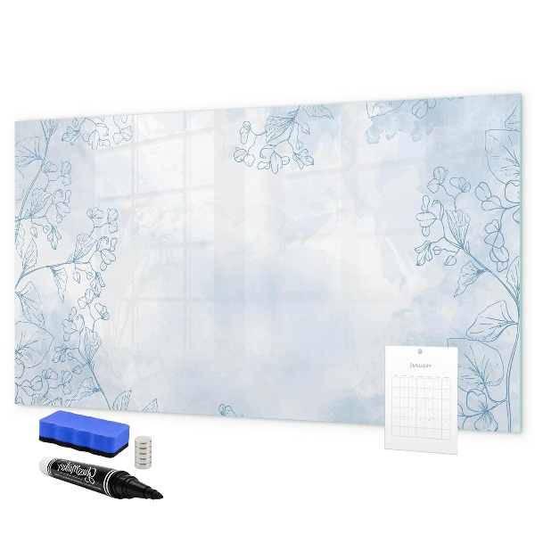 Memobord van glas met print inclusief neodymium magneten Ruimte voor herinneringen en notities