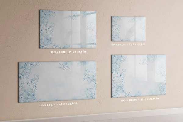 Memobord van glas met print inclusief neodymium magneten Ruimte voor herinneringen en notities