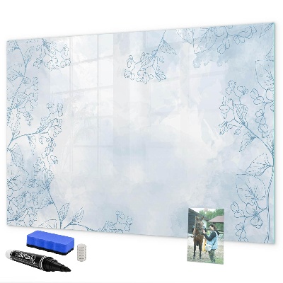 Memobord van glas met print inclusief neodymium magneten Ruimte voor herinneringen en notities
