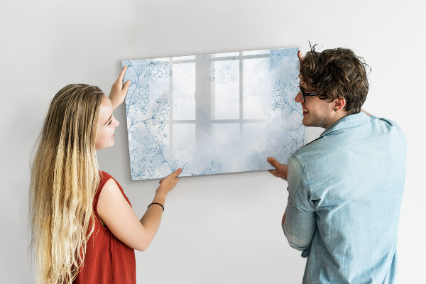 Memobord van glas met print inclusief neodymium magneten Ruimte voor herinneringen en notities