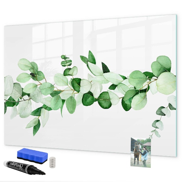 Decoratief glazen wandbord beschrijfbaar en magnetisch Groen bord voor foto's en notities