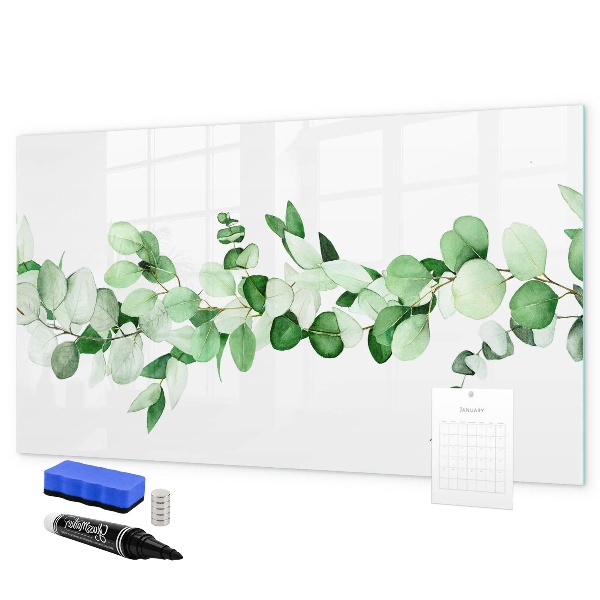 Decoratief glazen wandbord beschrijfbaar en magnetisch Groen bord voor foto's en notities