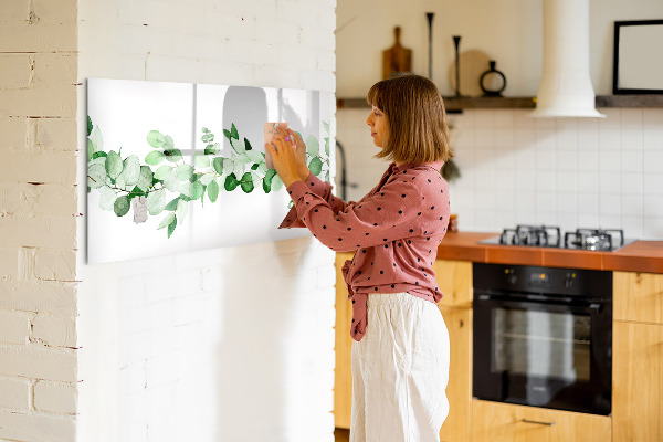 Decoratief glazen wandbord beschrijfbaar en magnetisch Groen bord voor foto's en notities