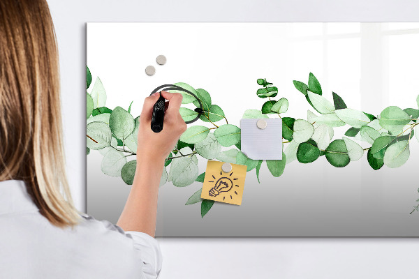 Decoratief glazen wandbord beschrijfbaar en magnetisch Groen bord voor foto's en notities