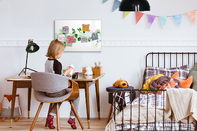 Decoratief glazen wandbord beschrijfbaar en magnetisch Groen bord voor foto's en notities
