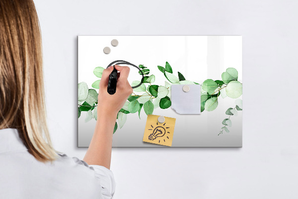 Decoratief glazen wandbord beschrijfbaar en magnetisch Groen bord voor foto's en notities