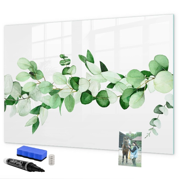 Decoratief glazen wandbord beschrijfbaar en magnetisch Groen bord voor foto's en notities