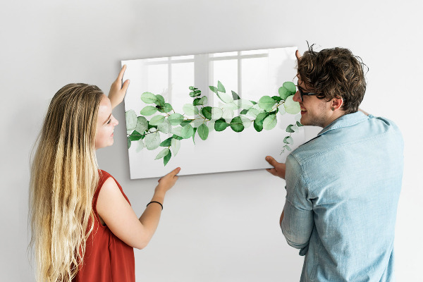 Decoratief glazen wandbord beschrijfbaar en magnetisch Groen bord voor foto's en notities