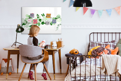Decoratief glazen wandbord beschrijfbaar en magnetisch Groen bord voor foto's en notities