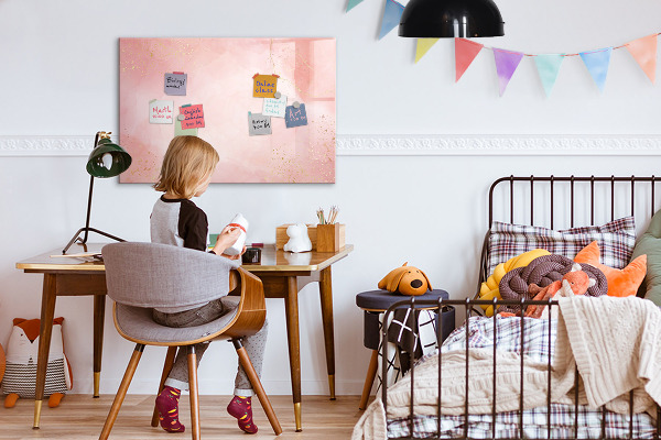 Decoratief glazen wandbord beschrijfbaar en magnetisch Stijlvol bord voor foto's en notities