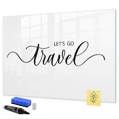 Memobord van glas met print inclusief neodymium magneten Reissouvenirs en herinneringen