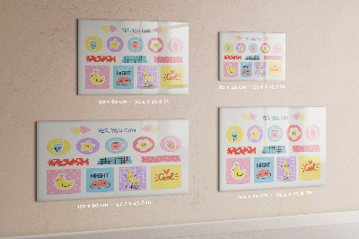 Decoratief glazen wandbord beschrijfbaar en magnetisch Een motiverend prikbord vol inspiratie.