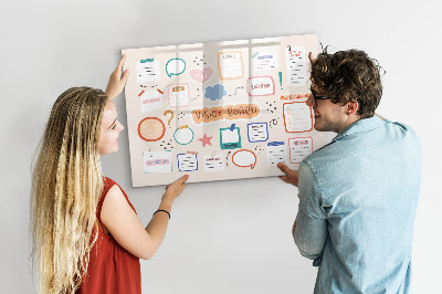 Decoratief glazen wandbord beschrijfbaar en magnetisch Creatieve inspiratie en doelenbord