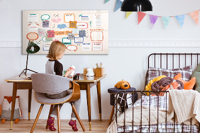Decoratief glazen wandbord beschrijfbaar en magnetisch Creatieve inspiratie en doelenbord