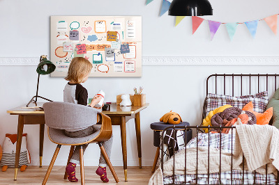 Decoratief glazen wandbord beschrijfbaar en magnetisch Creatieve inspiratie en doelenbord