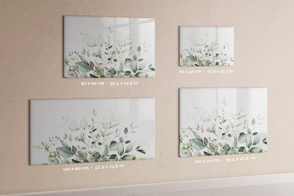 Memobord van glas met print inclusief neodymium magneten Decoratief bord voor foto's en notities