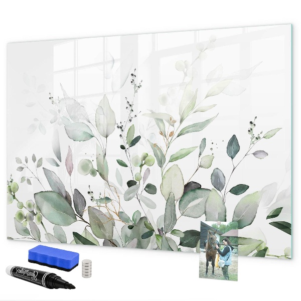 Memobord van glas met print inclusief neodymium magneten Decoratief bord voor foto's en notities