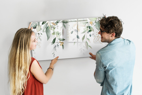 Decoratief glazen wandbord beschrijfbaar en magnetisch Creatief fotopresentatiebord