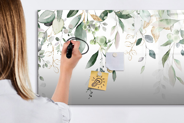 Decoratief glazen wandbord beschrijfbaar en magnetisch Creatief fotopresentatiebord