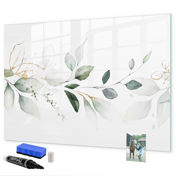 Memobord van glas met print inclusief neodymium magneten Stijlvol bord voor foto's en notities