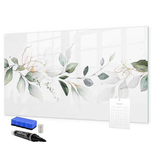Memobord van glas met print inclusief neodymium magneten Stijlvol bord voor foto's en notities