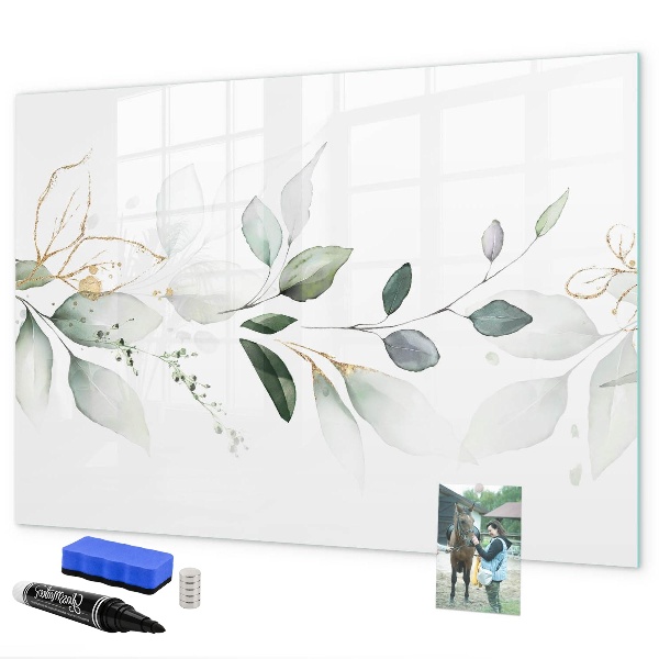 Memobord van glas met print inclusief neodymium magneten Stijlvol bord voor foto's en notities